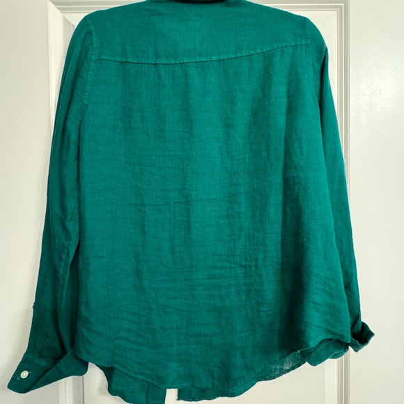 Lilly Pulitzer Seaview linen evergreen button up - Picture 6 of 6